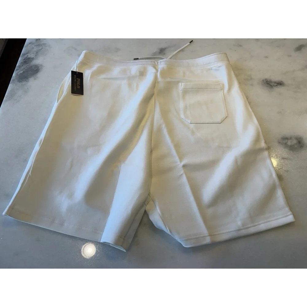Polo Ralph Lauren Shorts Mens 3XB White Knit Cotton Blend Pony Logo 711881520013